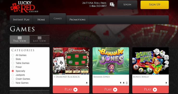 An image of Lucky Red, one of the best licensed bingo casinos.